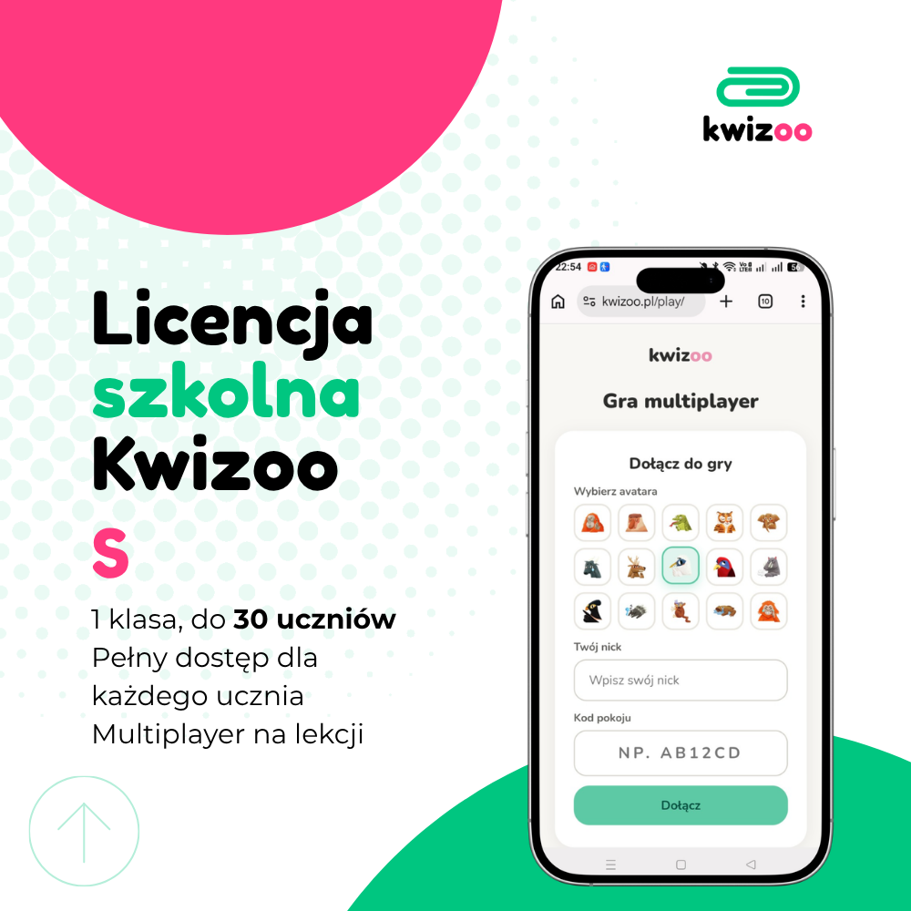 Licencja szkolna Kwizoo S | Subskrypcja roczna