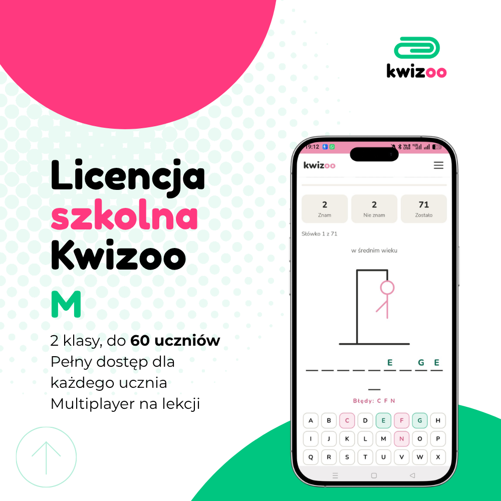 Licencja szkolna Kwizoo M | Subskrypcja roczna